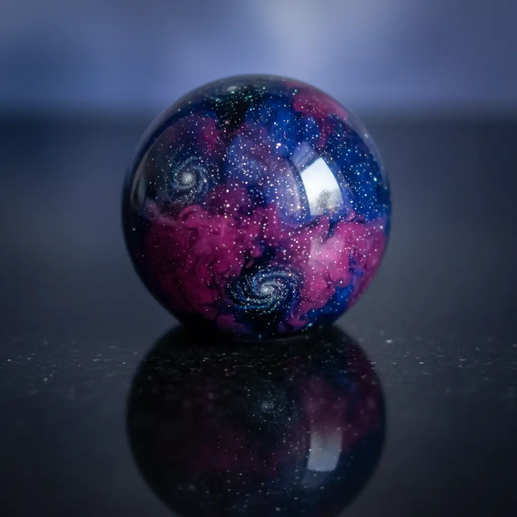 Cosmic Nebula Resin Sphere - A Universe in Your Hand