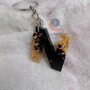 Letter "N" Resin Keychain