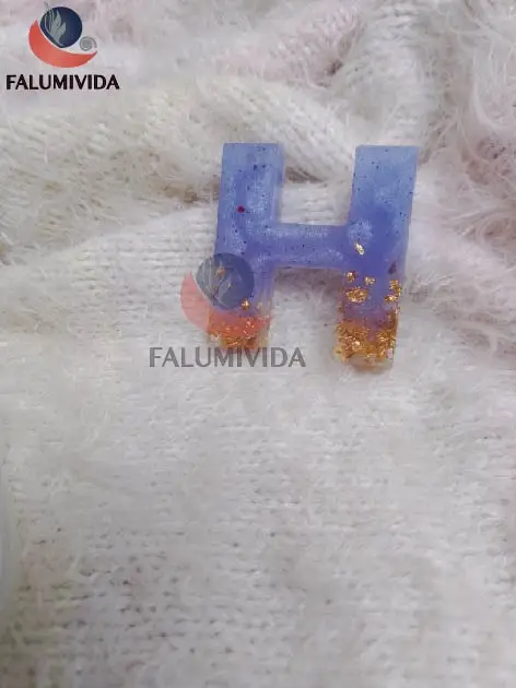 Letter "H" Resin Keychain