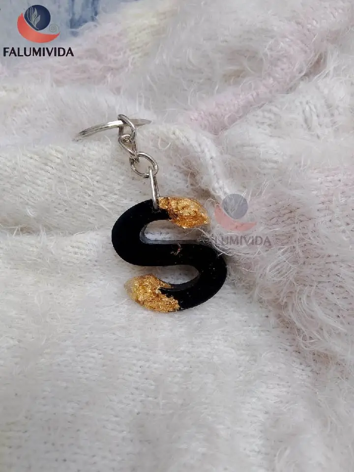 Letter "S" Resin Keychain