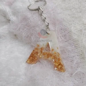 Letter "A" Resin Keychain