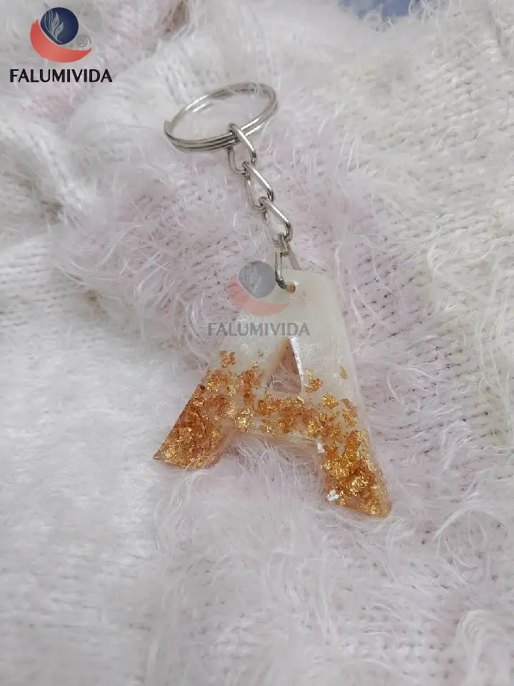 Letter "A" Resin Keychain