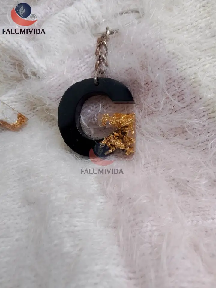 Letter "G" Resin Keychain