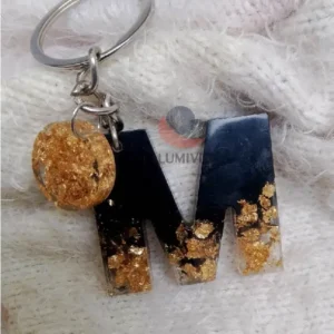 Letter "M" Resin Keychain